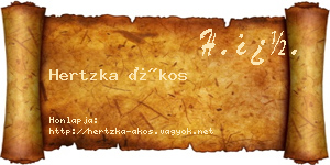 Hertzka Ákos névjegykártya