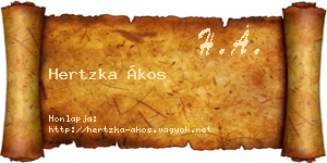 Hertzka Ákos névjegykártya
